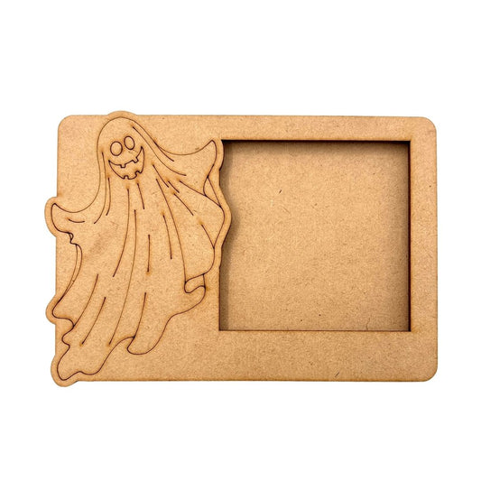 Halloween Ghost Three Layered Photo Frame MDF Design 1