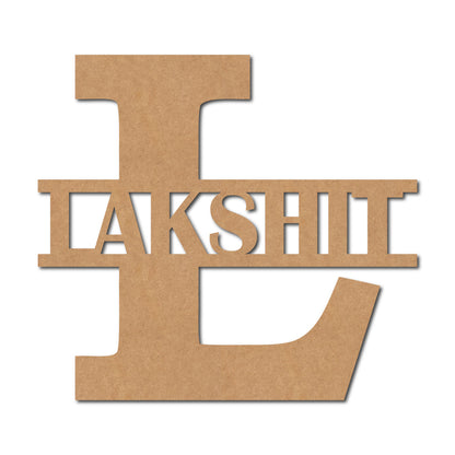 Alphabet Monogram Nameplate MDF Design 3
