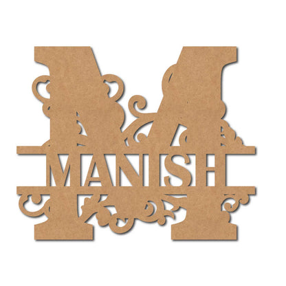 Alphabet Monogram Nameplate MDF Design 2