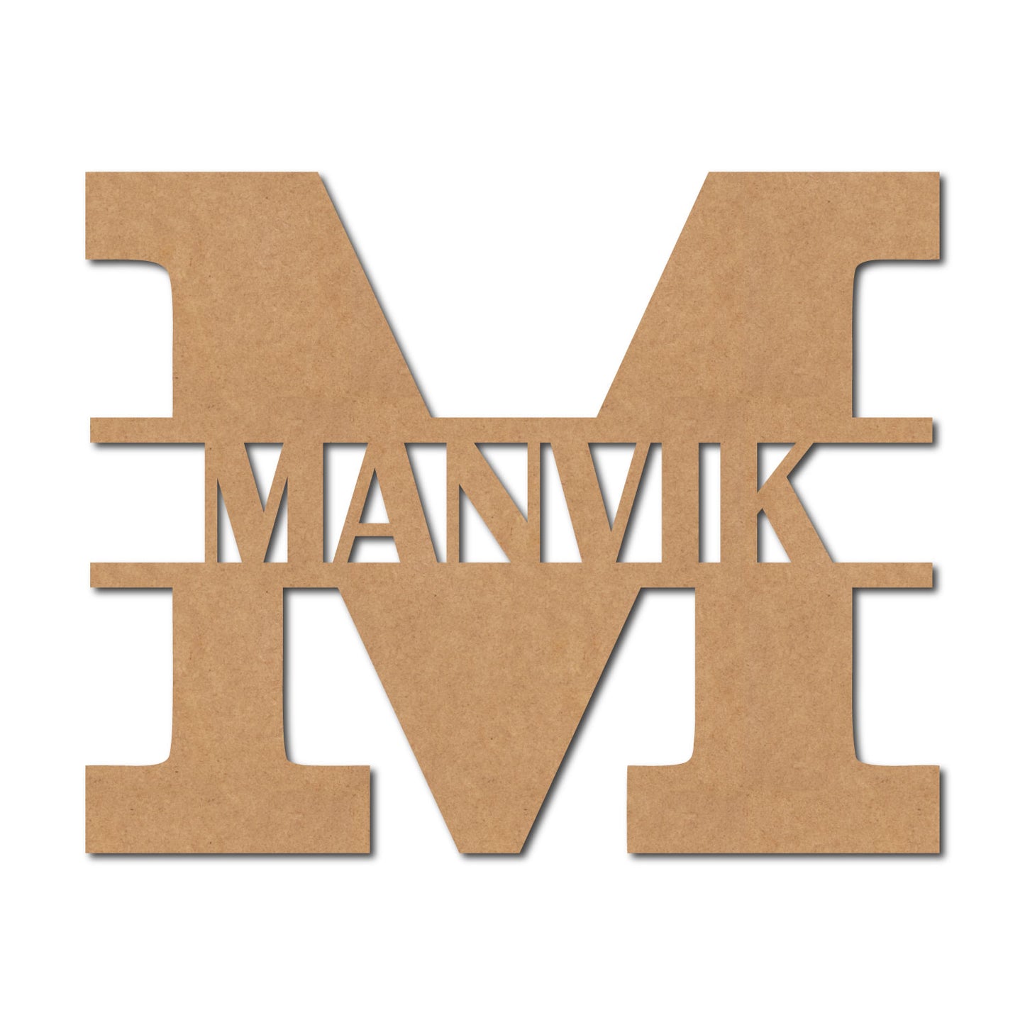 Alphabet Monogram Nameplate MDF Design 3