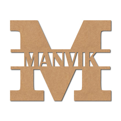 Alphabet Monogram Nameplate MDF Design 3