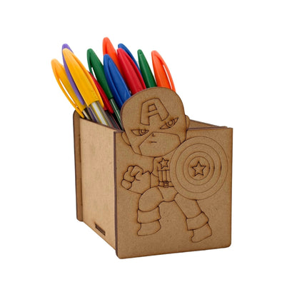 Captain America Marvel Pen Stand MDF Design 1