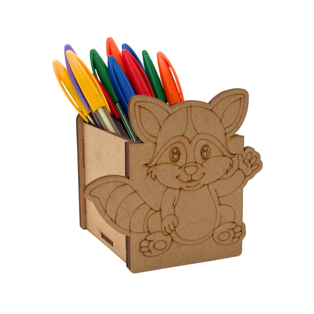 Raccoon Pen Stand MDF Design 1