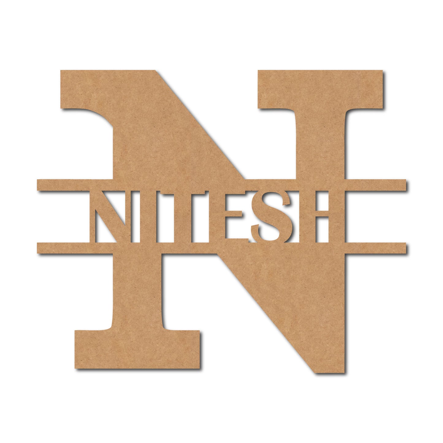 Alphabet Monogram Nameplate MDF Design 3