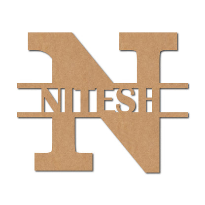Alphabet Monogram Nameplate MDF Design 3