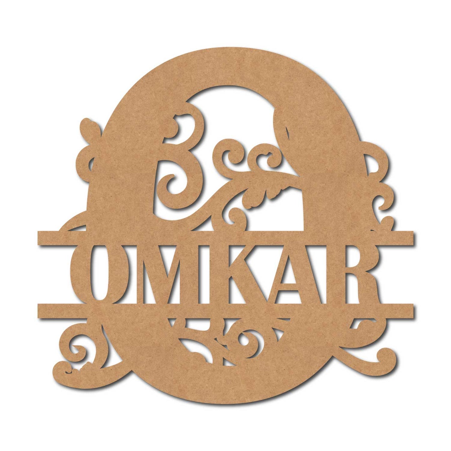 Alphabet Monogram Nameplate MDF Design 2