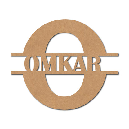 Alphabet Monogram Nameplate MDF Design 3