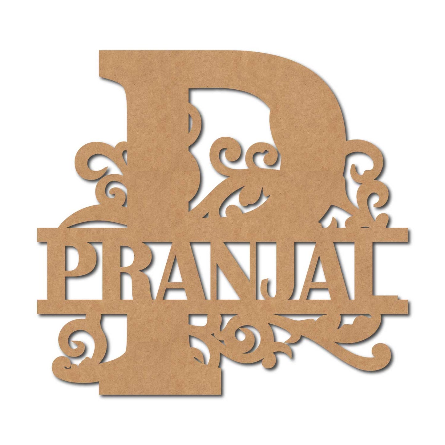 Alphabet Monogram Nameplate MDF Design 2
