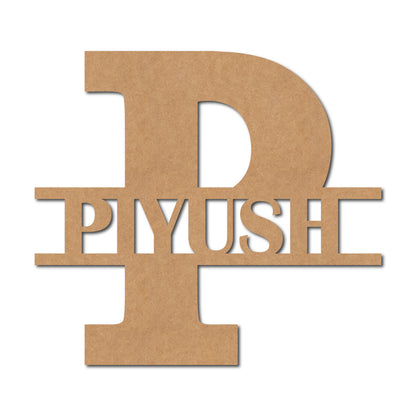 Alphabet Monogram Nameplate MDF Design 3