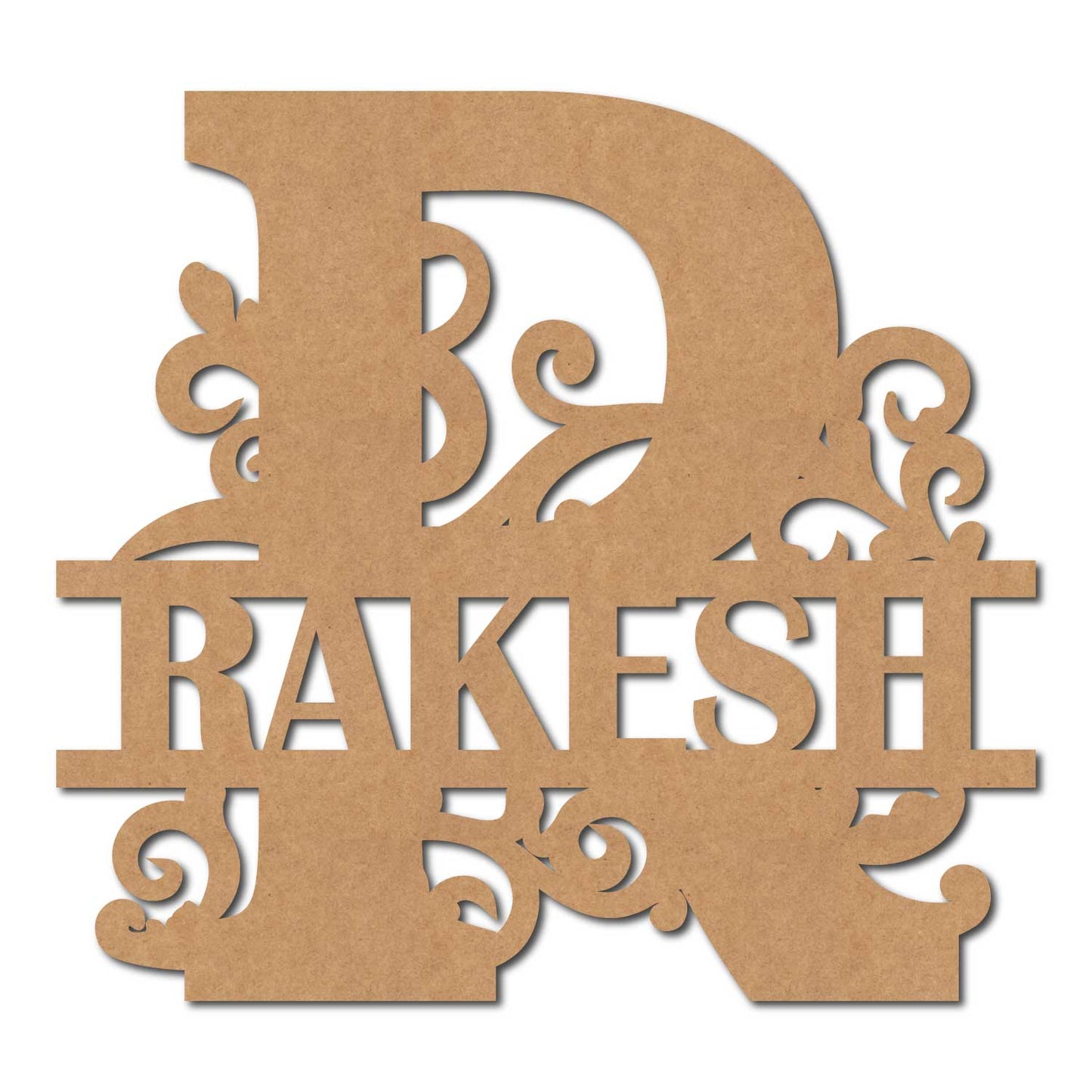 Alphabet Monogram Nameplate MDF Design 2