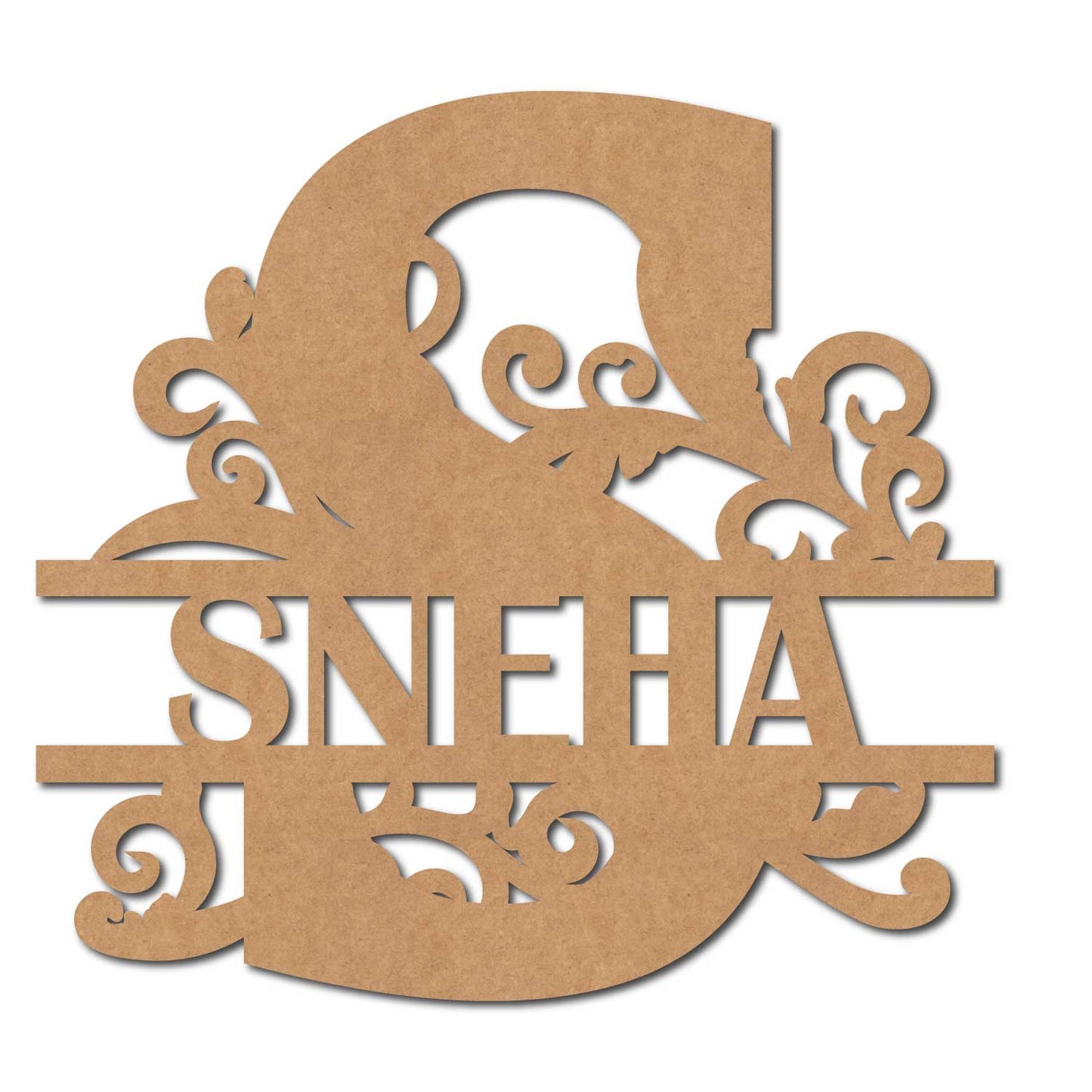 Alphabet Monogram Nameplate MDF Design 2
