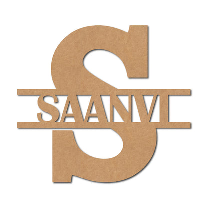 Alphabet Monogram Nameplate MDF Design 3