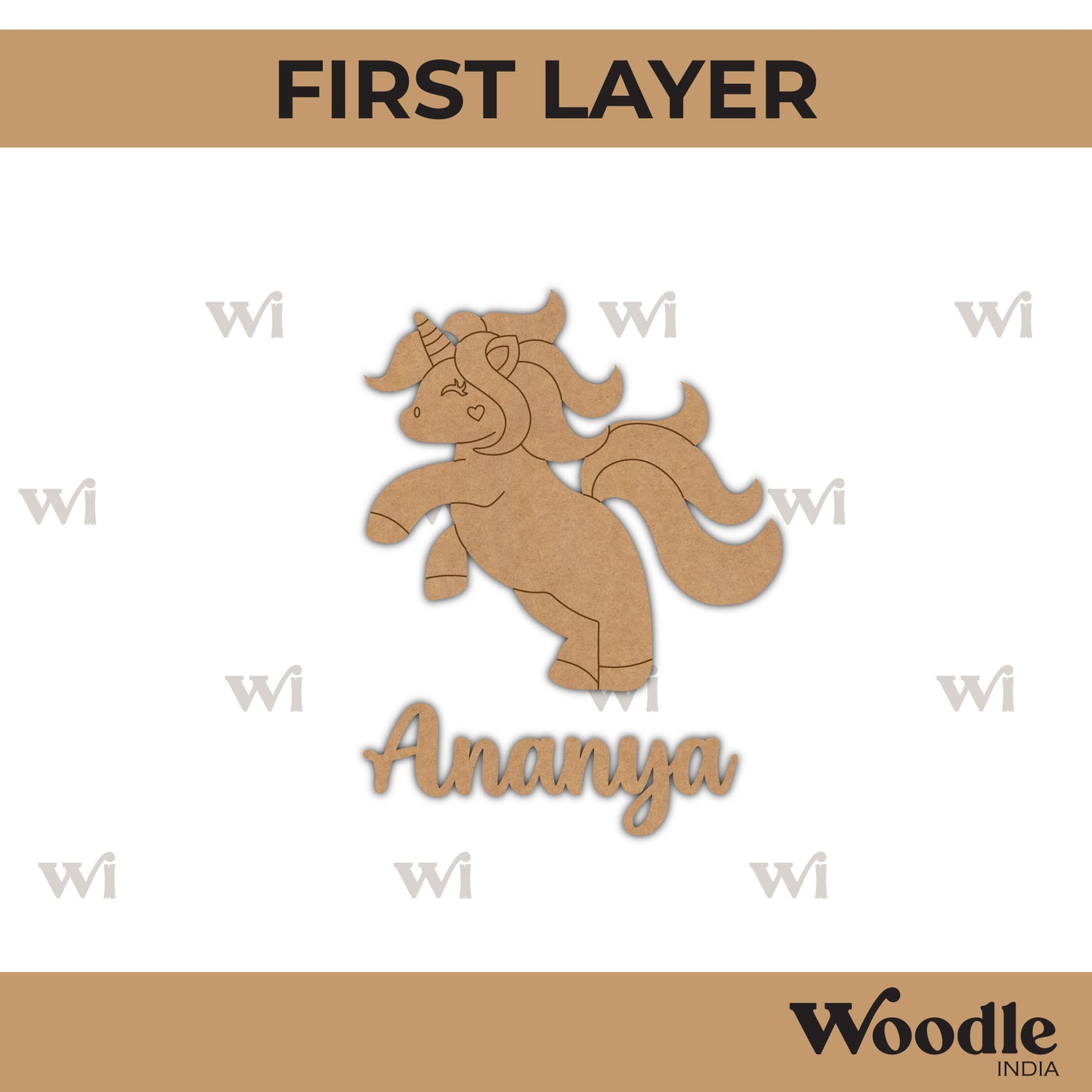 Unicorn Nameplate MDF Design 3