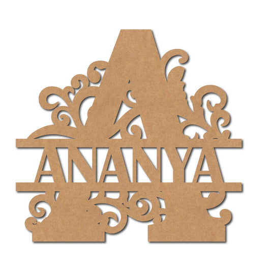 Alphabet Monogram Nameplate MDF Design 2