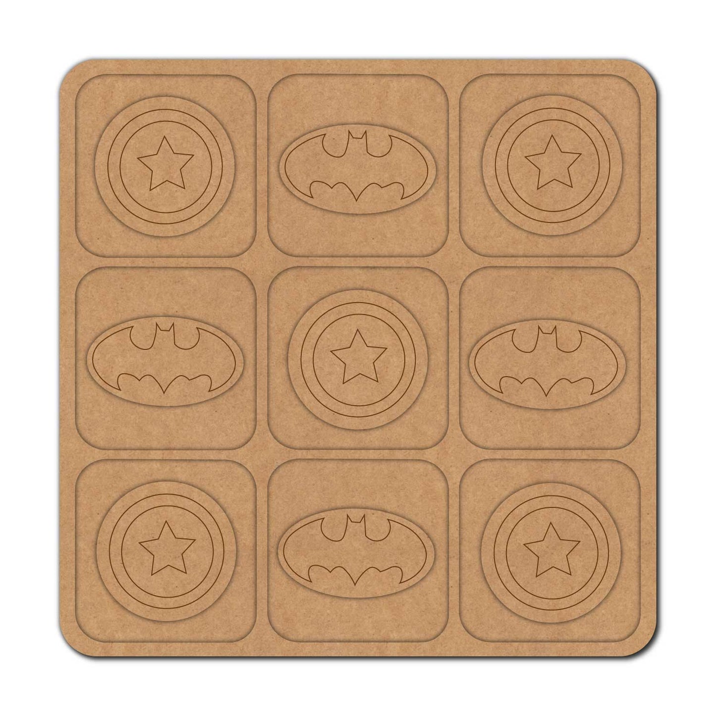 Mario Tic Tac Toe Pre Marked MDF Design 1