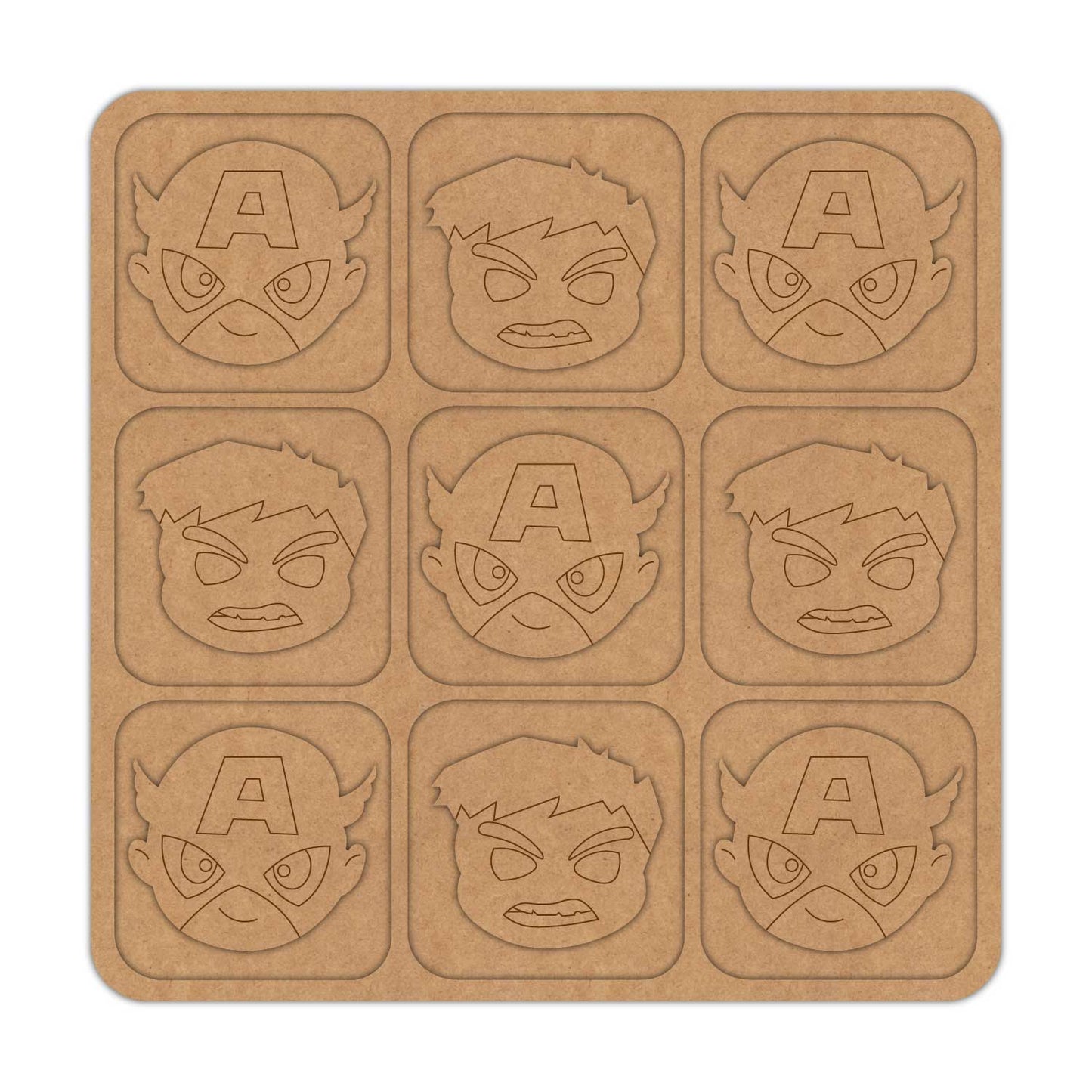Marvel Tic Tac Toe Pre Marked MDF Design 2