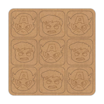Marvel Tic Tac Toe Pre Marked MDF Design 2