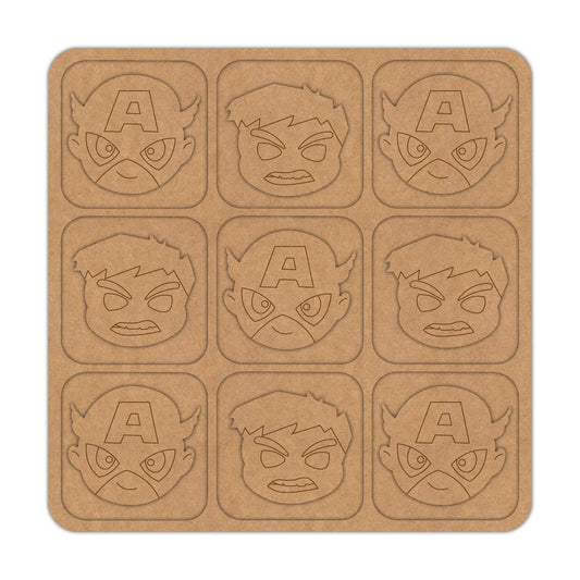 Marvel Tic Tac Toe Pre Marked MDF Design 2