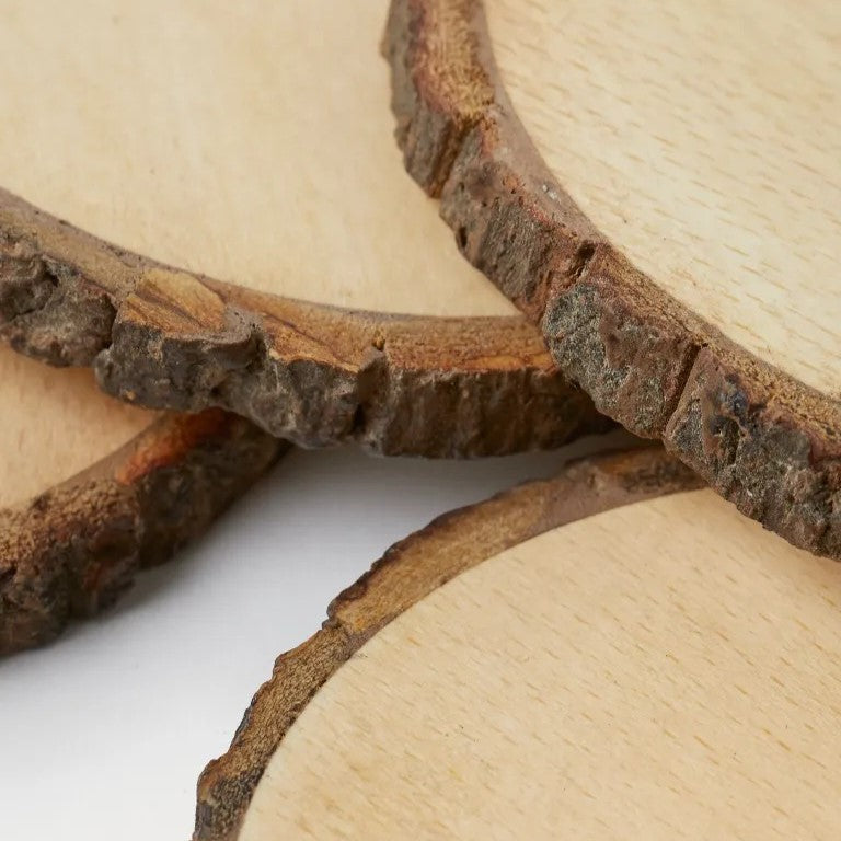 Natural Mango Wood Bark Round Base