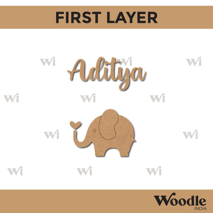 Elephant Nameplate MDF Design 1