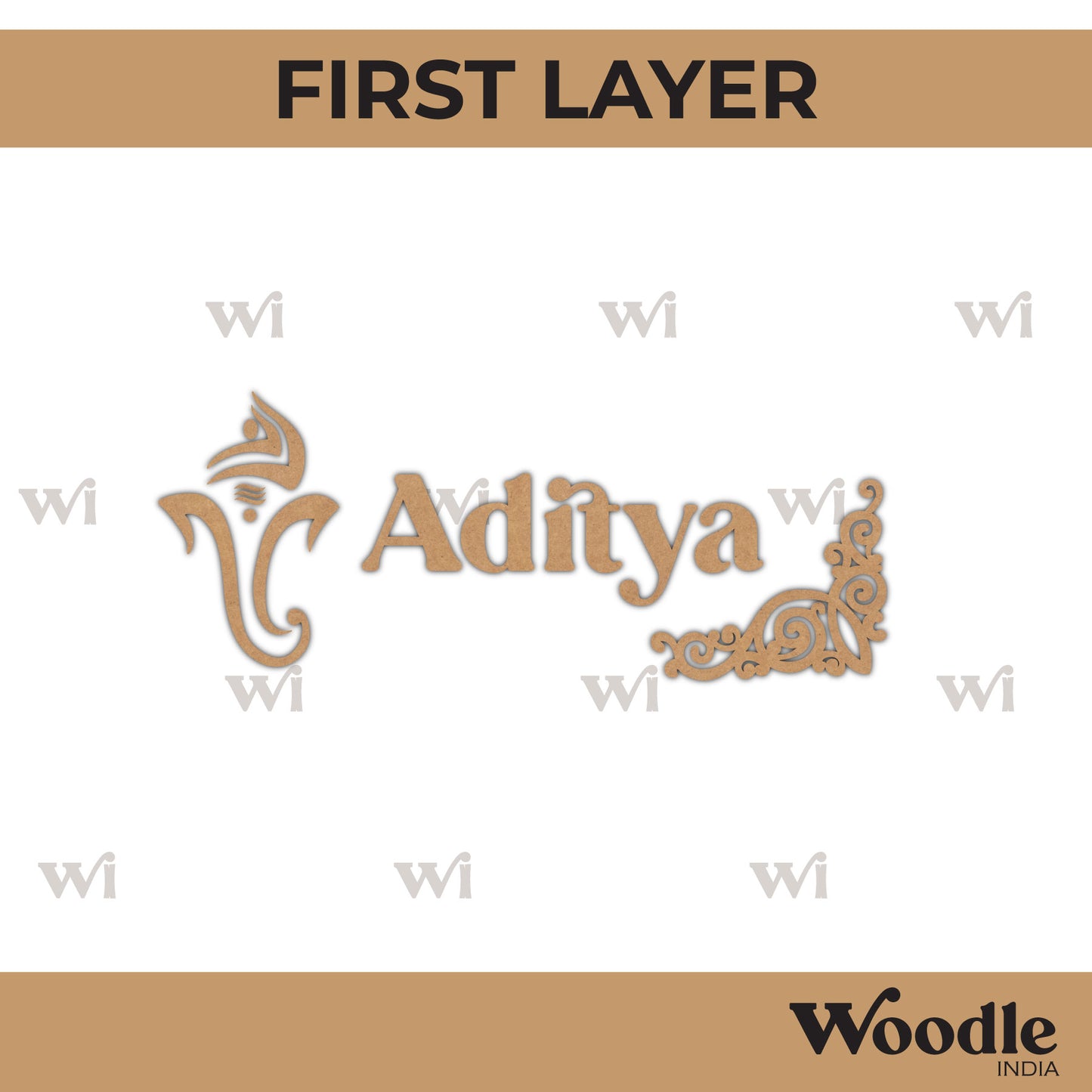 Ganesha Nameplate MDF Design 1