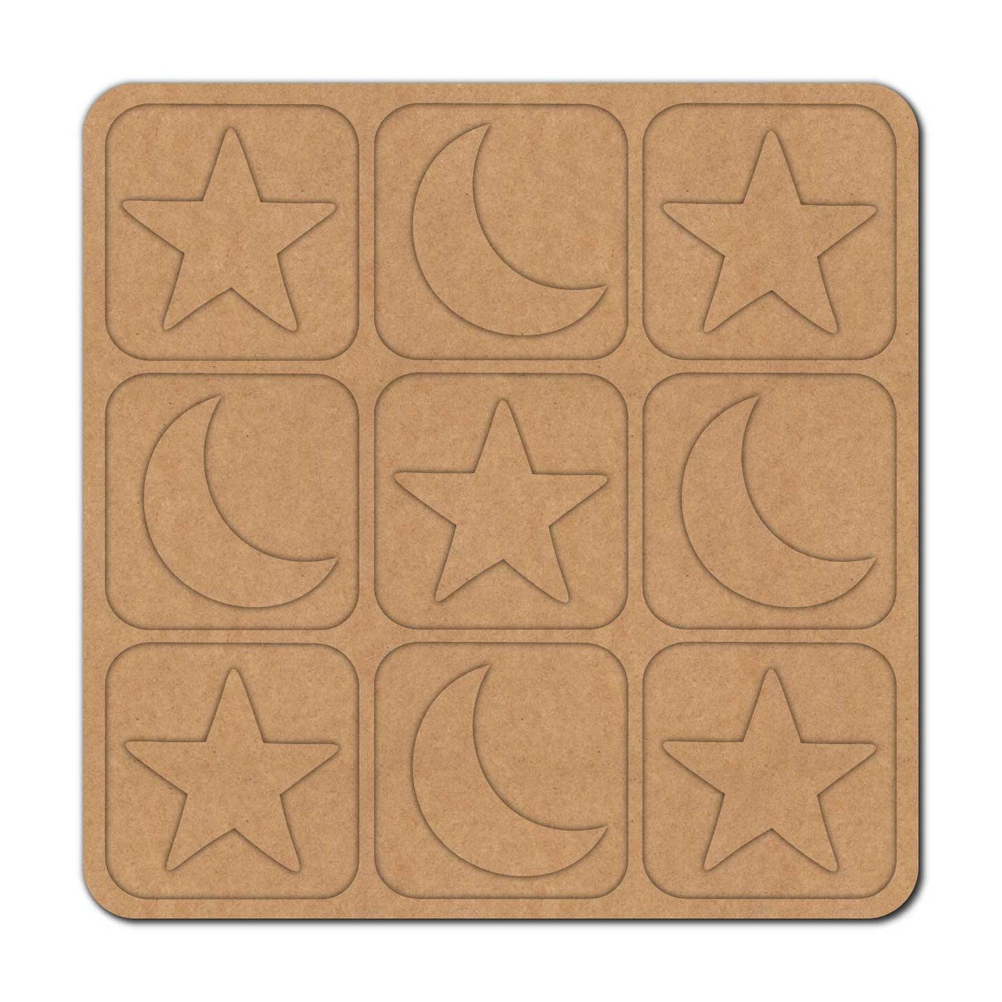 Space Theme Tic Tac Toe MDF Design 1