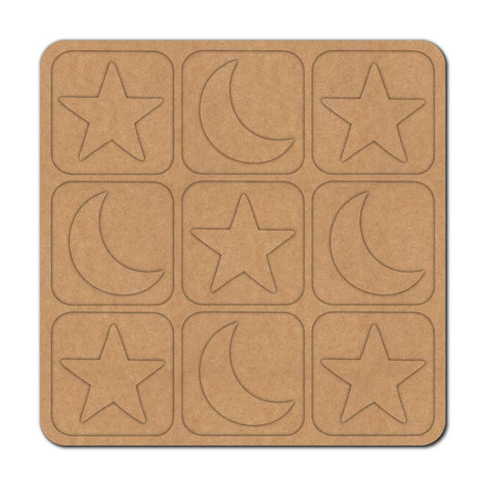 Space Theme Tic Tac Toe MDF Design 1