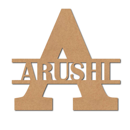 Alphabet Monogram Nameplate MDF Design 3