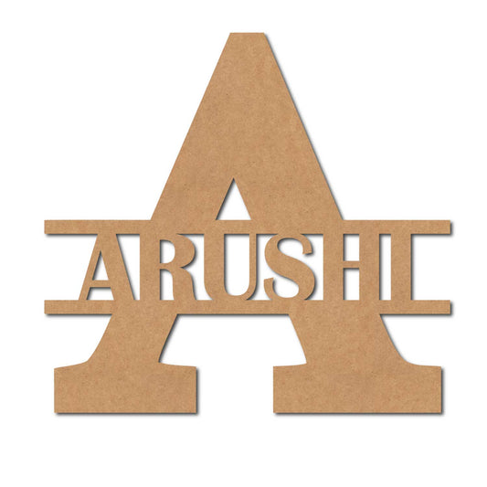 Alphabet Monogram Nameplate MDF Design 3