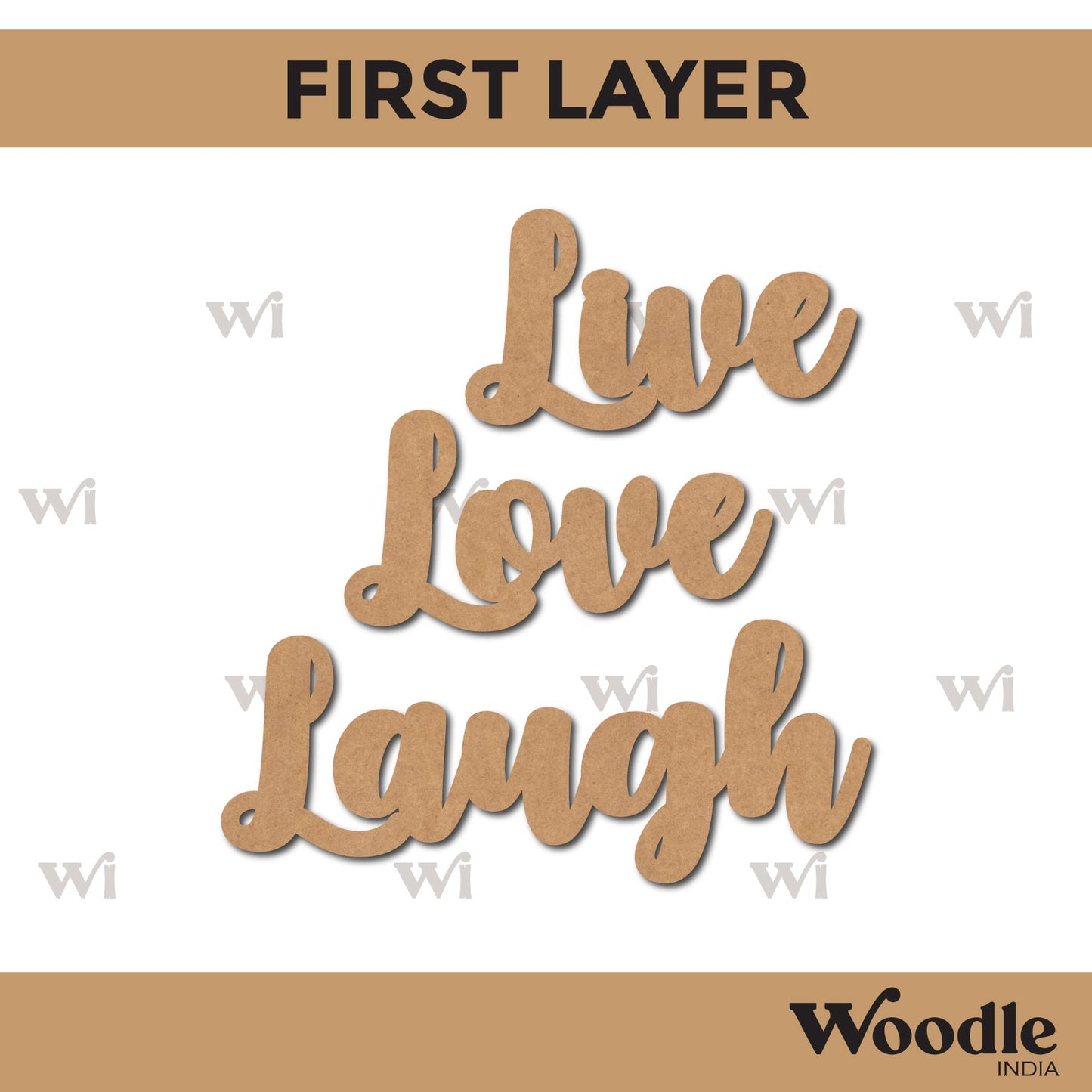 Live Love Laugh Two Layered Fridge Magnet MDF Design 1