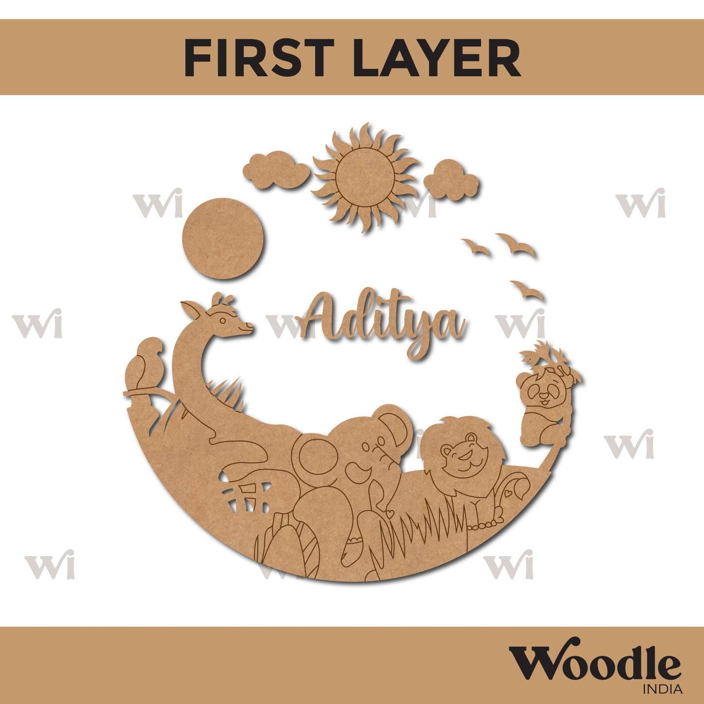 Animals Nameplate MDF Design 2