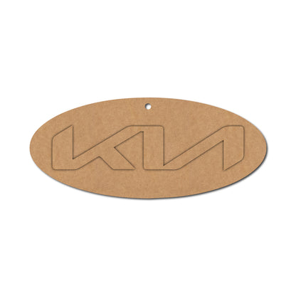 Kia Logo Keychain Cutout MDF Design 1
