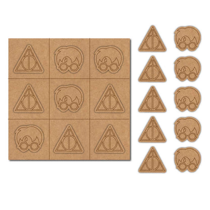 Harry Potter Tic Tac Toe Pre Marked MDF Design 1