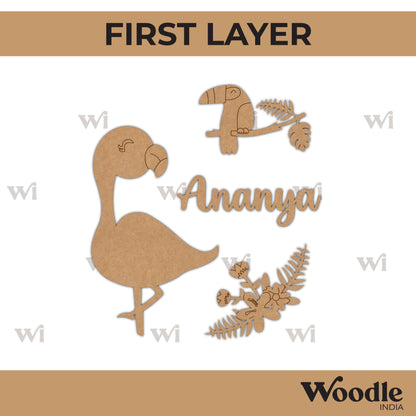 Flamingo Nameplate MDF Design 1