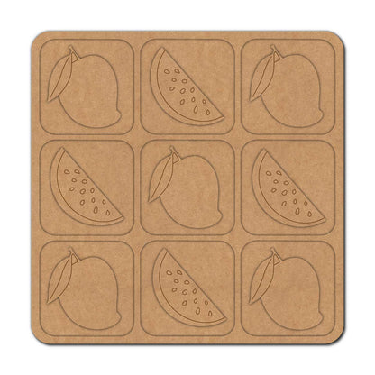 Fruits Tic Tac Toe Pre Marked MDF Design 2