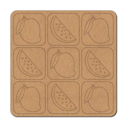 Fruits Tic Tac Toe Pre Marked MDF Design 2