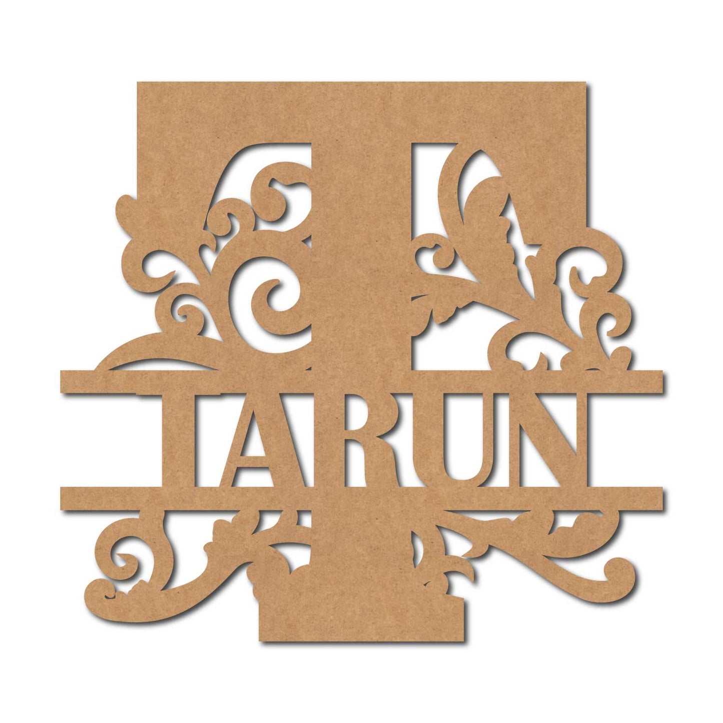 Alphabet Monogram Nameplate MDF Design 2