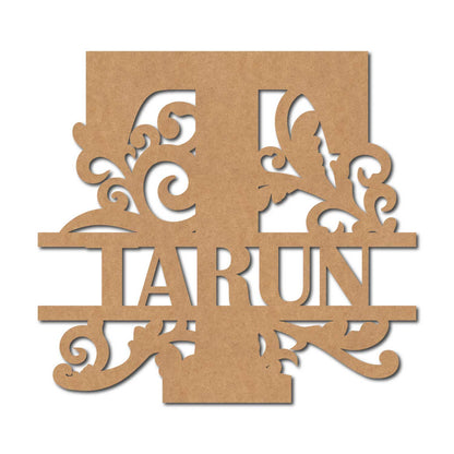 Alphabet Monogram Nameplate MDF Design 2