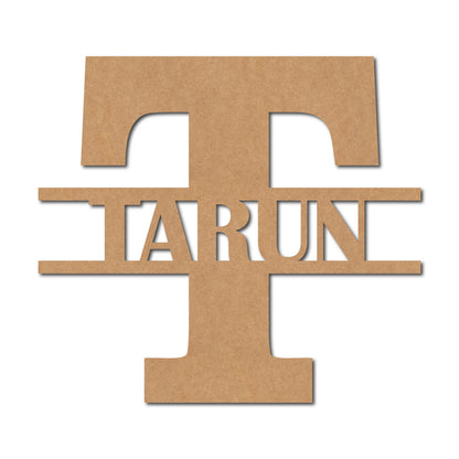 Alphabet Monogram Nameplate MDF Design 3