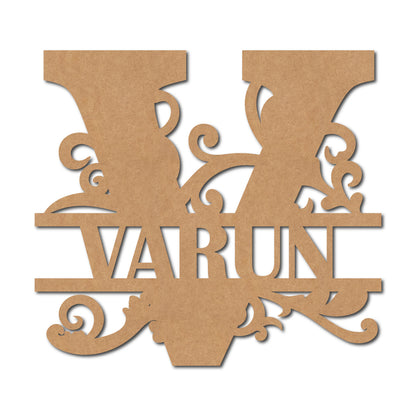 Alphabet Monogram Nameplate MDF Design 2