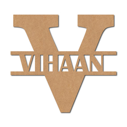 Alphabet Monogram Nameplate MDF Design 3