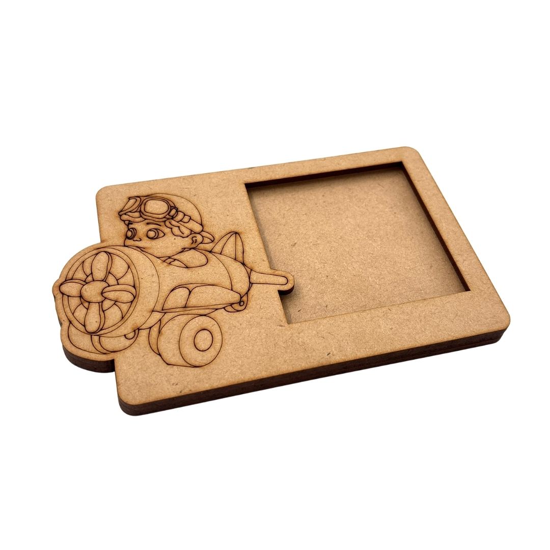 Boy In Aeroplane Three Layered Photo Frame MDF Design 1