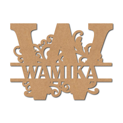 Alphabet Monogram Nameplate MDF Design 2