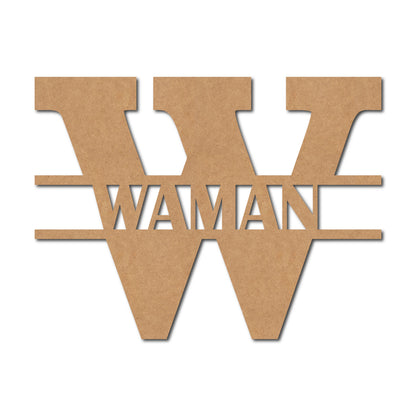 Alphabet Monogram Nameplate MDF Design 3