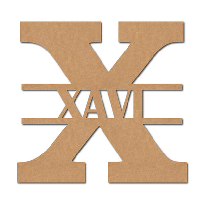 Alphabet Monogram Nameplate MDF Design 3