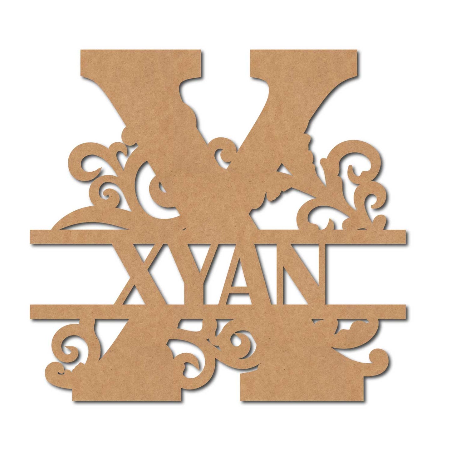Alphabet Monogram Nameplate MDF Design 2