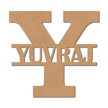Alphabet Monogram Nameplate MDF Design 3