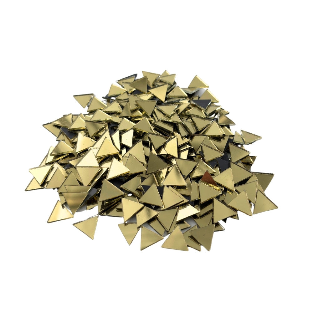 Triangle Shape Golden Glass Mirror For Lippan Art