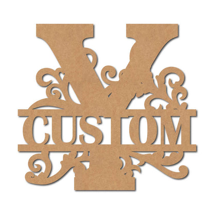 Alphabet Monogram Nameplate MDF Design 2