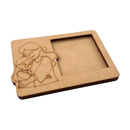 Mother With Daughter Three Layered Photo Frame MDF Design 1